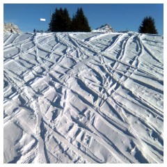 Impronte sulla neve in rilievo