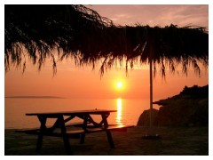 Tramonto sul mare della Croazia