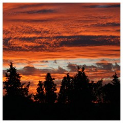 Le nuvole nel cielo al tramonto