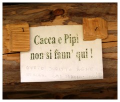 Cacca e pip non si fann' qui!