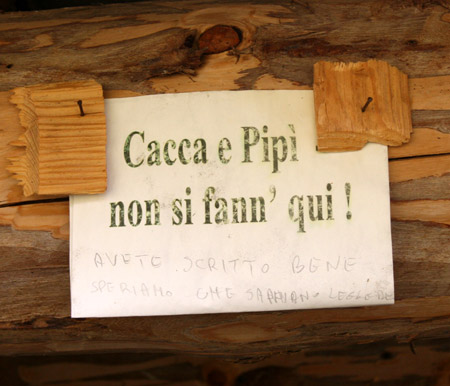 Cacca e pip non si fann' qui!