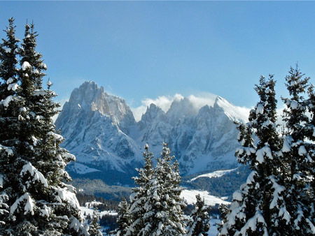 Sassolungo e Sassopiatto dall'Alpe di Siusi