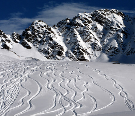 Scie in neve fresca sulle piste di Solda