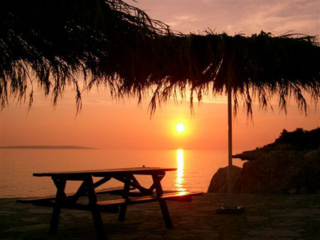 Tramonto sul mare della Croazia