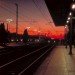 Tramonto aspettando il treno